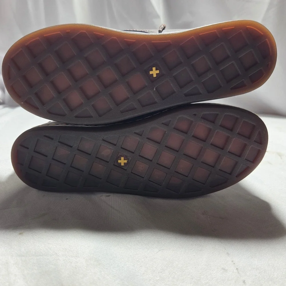 Dr. Martens Maelly Dark Brown Leather Herringbone Ankle Boots Womens 8 US L